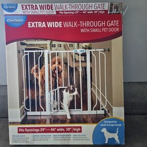 Carlson 44” Extra Wide Walk-Thru Pet Gatewith Small Pet Door